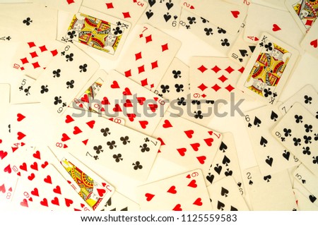 Poker card texture Casino cards as background