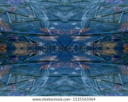 Kaleidoscopic Leaves in Blue Ice 2