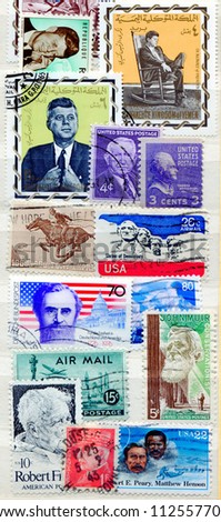 Collection of American postage stamps