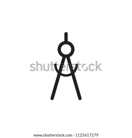 Compass icon, architecture symbol vector illustration.