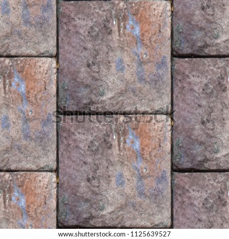 Abstract seamless pattern for designers with front wall from natural stone blocks