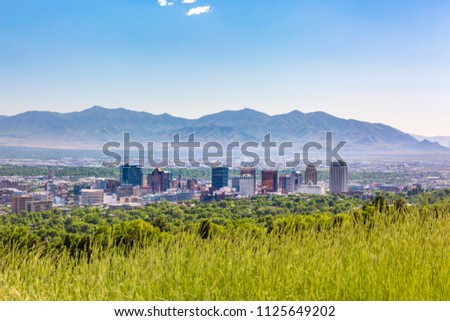 Salt Lake City Views with downtown mountains