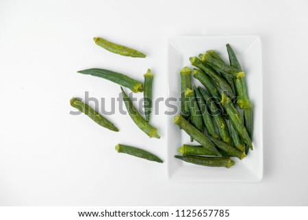 A plate of vegetable snacks, okra snack Royalty-Free Stock Photo #1125657785