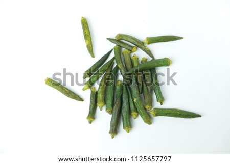 A plate of vegetable snacks, okra snack Royalty-Free Stock Photo #1125657797