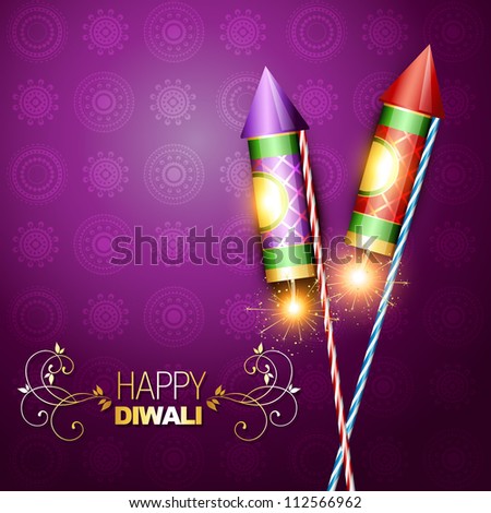 diwali festival rocket cracker on artistic background