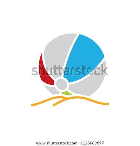 Beach Volleyball Summer Logo Icon Design