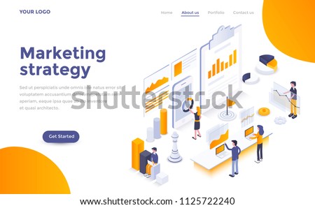 Modern flat design isometric concept of Marketing Strategy for website and mobile website. Landing page template. Easy to edit and customize. Vector illustration