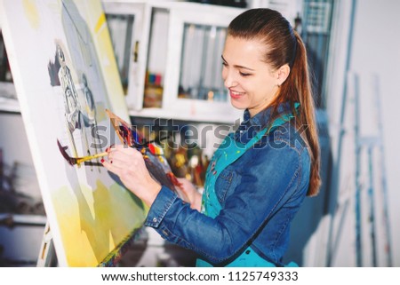 Girl in Painting Studio