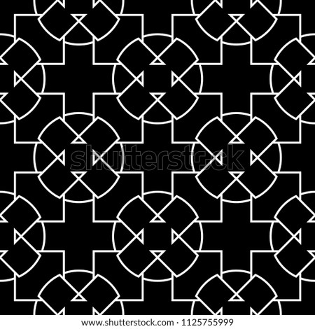 Black and white geometric ornament. Seamless pattern for web, textile and wallpapers