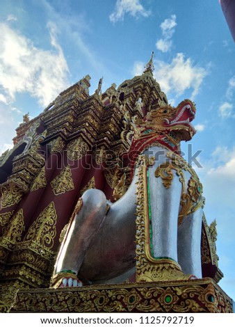 Thai temple art respect for buddnism holy thing worship anchor statue