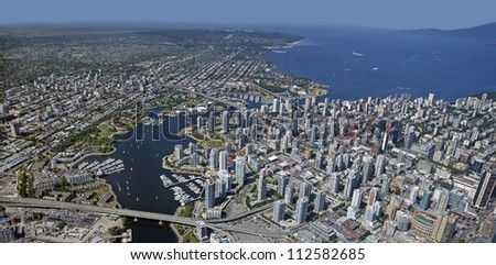 Vancouver Aerial, False Creek, Downtown, Kitsilano and Point Grey