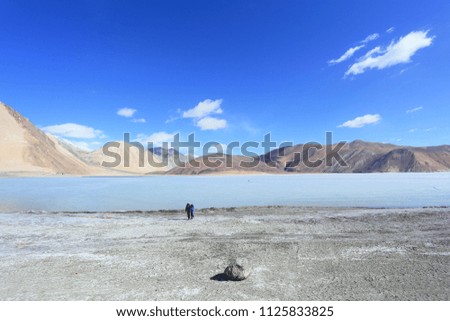 winter season at Pangong Lake, Ladakh India