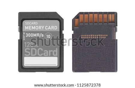 SD Memory card isolated on white background - 128 Gigabyte