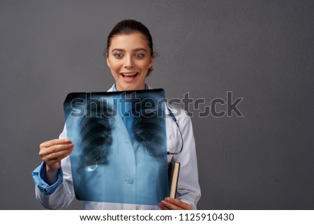  doctor surgeon with x-ray picture hospital                              