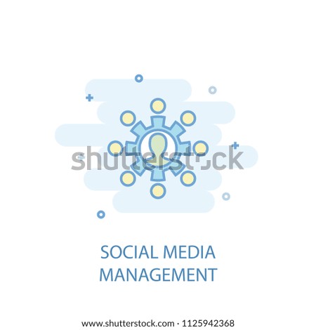 social media management trendy icon. Simple line, colored illustration. social media management symbol flat design from Social Media Marketing set. Can be used for UI/UX