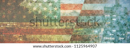 Usa national flag against new york