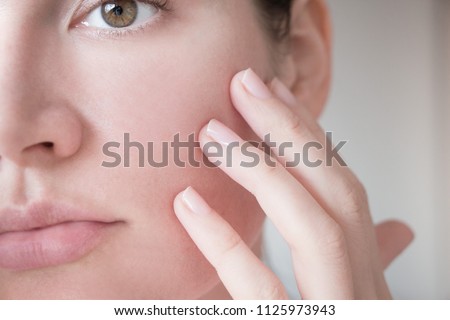 pores on the skin of the face. Cleansing the face skin Royalty-Free Stock Photo #1125973943