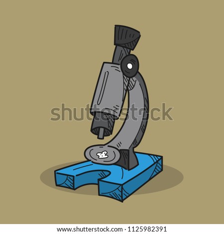 Microscope illustration on color background