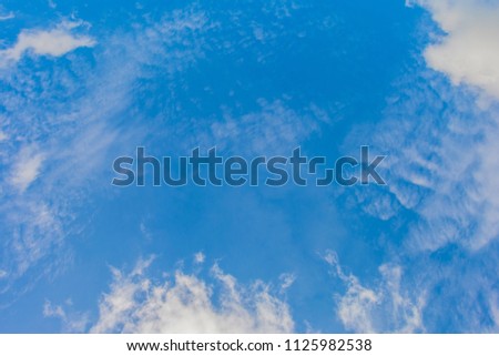 Blue sky background with tiny clouds

