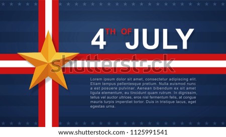 4th of July background for USA(United States of America) Independence Day. Vector illustration.