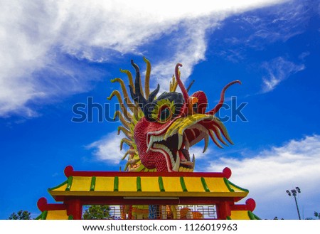 
Statue of Red Dragon in Thailand
