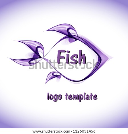 Abstract fish logo template
