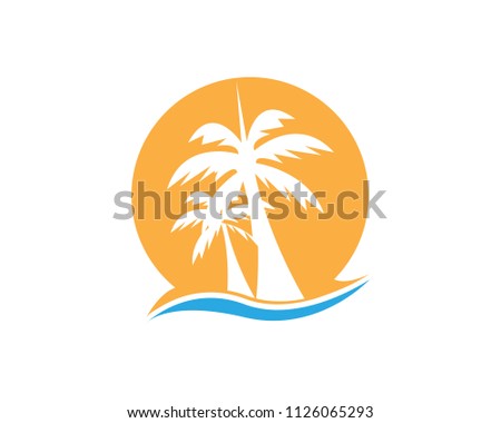 palm beach logo business vector template icon