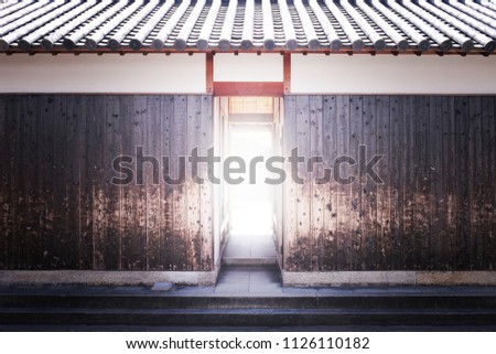 Japanese old house with Door to find new experience in japan