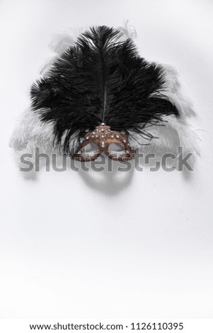 Mardi Gras masquerade masks man and woman on black and white background isolated for poster or design