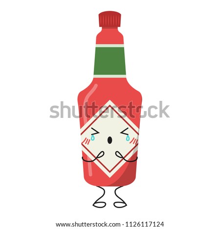 Chilli sauce cartoon vector. free space for text. wallpaper. Tabasco. Royalty-Free Stock Photo #1126117124