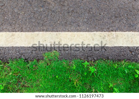 Road and grass along the way. 