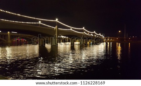 Reflection of bridge lights in Tempe