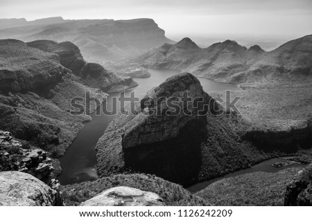 Blyde river canyon,  viewpoint to the canyon. Mpumalanga near Graskop. South Africa
