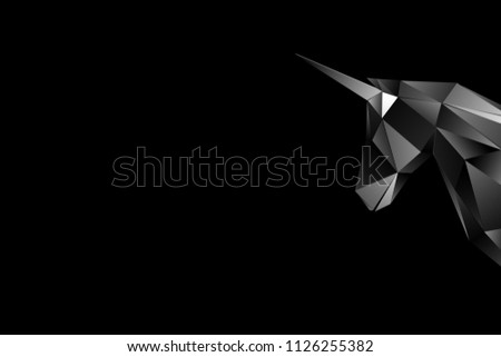 A picture of a unicorn on a black background.