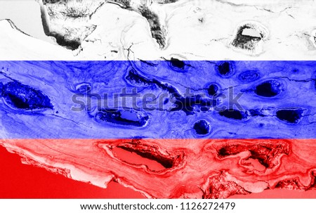 Russia flag vintage texture.