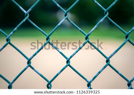 Baseball Wire Fence Close-Up