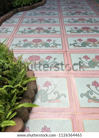 Floral pattern vintage floor tile