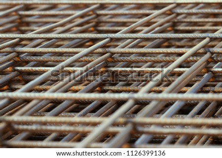 rusty Construction steel , Network reinforcement rust