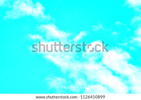 Blue pastel nice sky with little white fluffy cloud with space for text or article,  background color with nature concept 