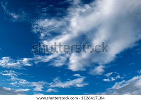 Black and white cloud in blue sky, cloud, sky Royalty-Free Stock Photo #1126417184