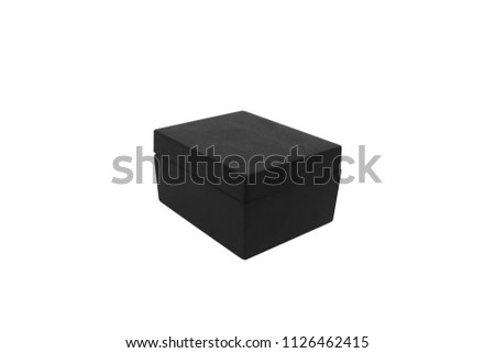 blank black box mockup isolated in white background