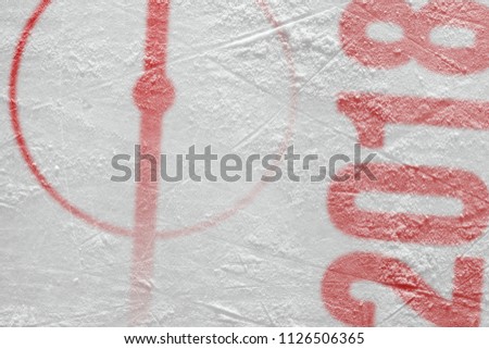 Hockey arena with markings. Fragment, concept, hockey, background