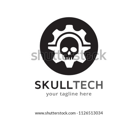 Skull Technology Logo Design Template