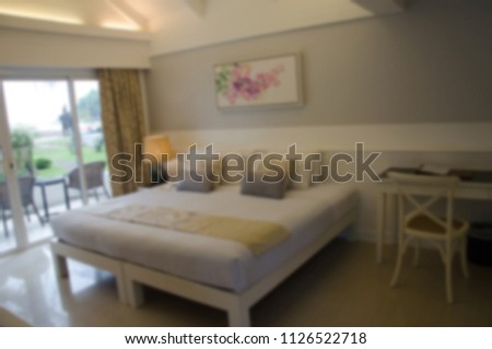 blur bedroom interior for background.