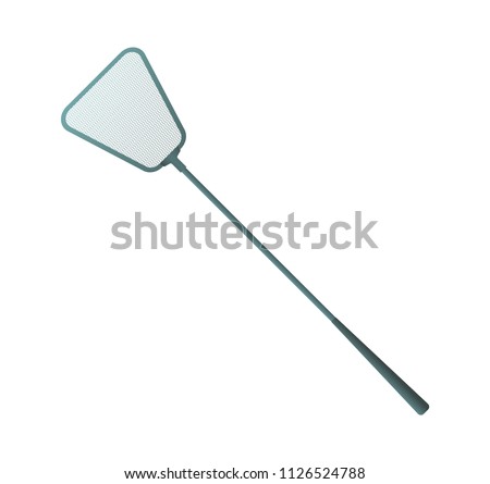 Special netting for fish catching colorful poster, isolated on white background vector illustration of fishing instrument with long handle and net