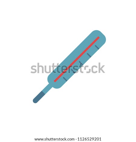 Body thermometer isolated on white background - medical equipment for measuring body temperature in flat style. Vector illustration of instrument for diagnostic of disease.