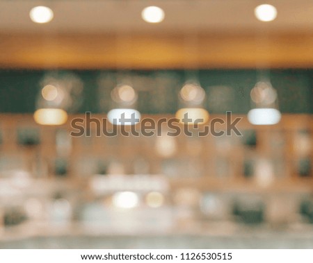 Abstract blur of cafe coffee shop with background