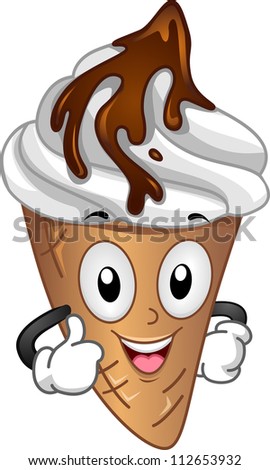 Mascot Illustration of an Ice Cream in Cone