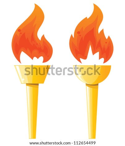 Two torches with flames