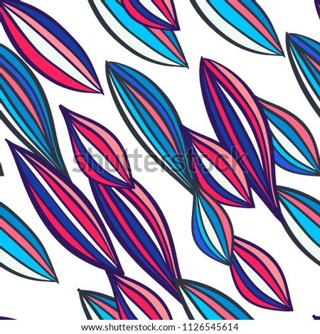Ethnic ornamental sketchy seamless pattern. Leaves background vector. Can be used for wallpaper, pattern fills, web page background, surface textures, coloring. 